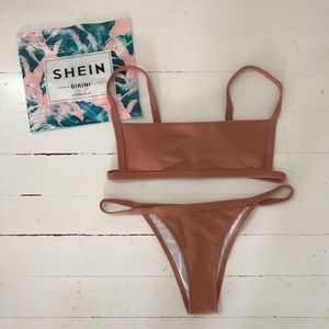 SHEIN Rust Rib Cami Bikini